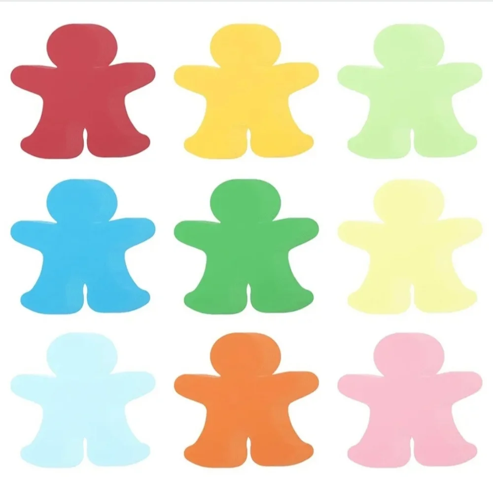 Nw 100pcs People Gingerbread Man Paper Decorations Window School Art Index Paper